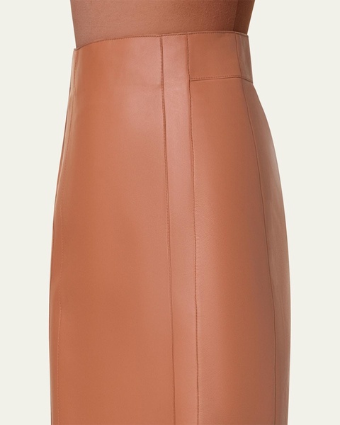 Lambskin Leather Short Pencil Skirt