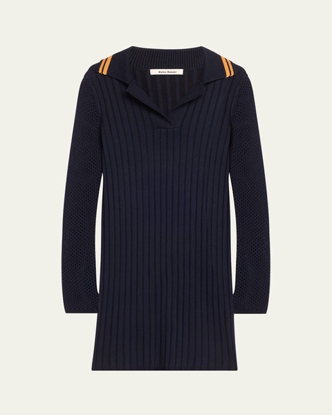 Myth Polo Ribbed Wool Shirtdress