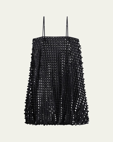 Sleeveless Hole-Punch Bubble Dress