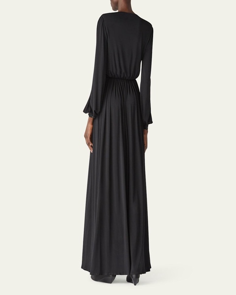 Bianca Jersey Puff-Sleeve Maxi Dress