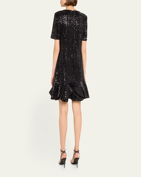 Sequin Flounce Ruffle Mini Dress