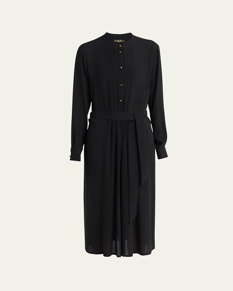 Hattie Sable Silk Crepe Shirtdress