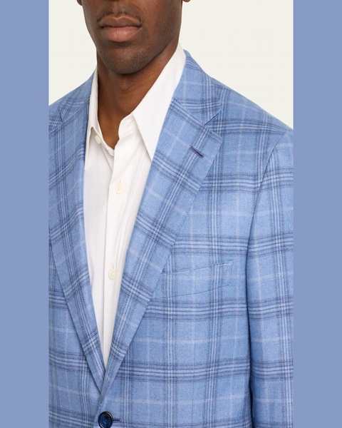 Men's Silk-Cashmere Plaid Sport Coat