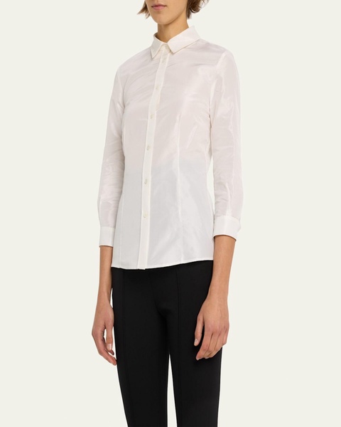 Taffeta Button-Front Shirt