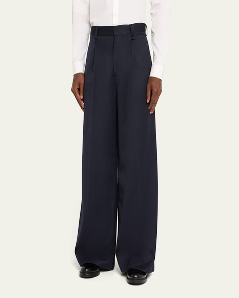 Men's Wide-Leg Wool Trousers