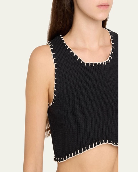 Blanket Stitch Crop Top