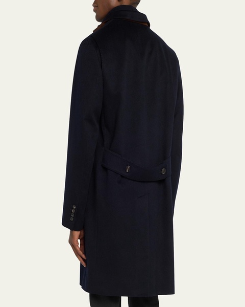 Men's Martingala Cashmere Overcoat with Inset Zip