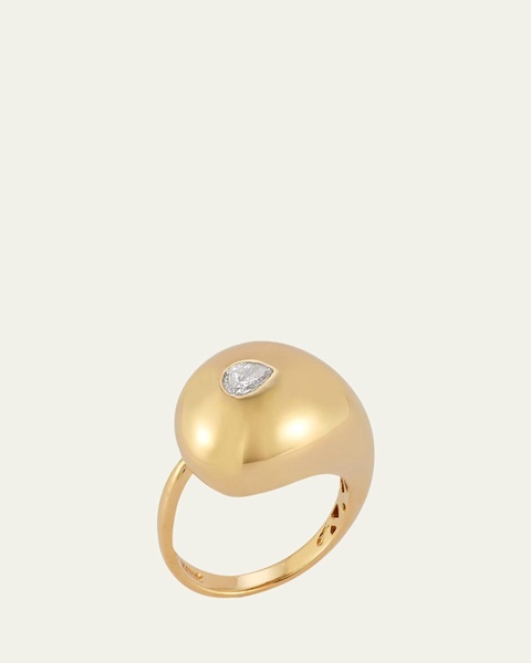 14K Diamond Water Droplet Ring