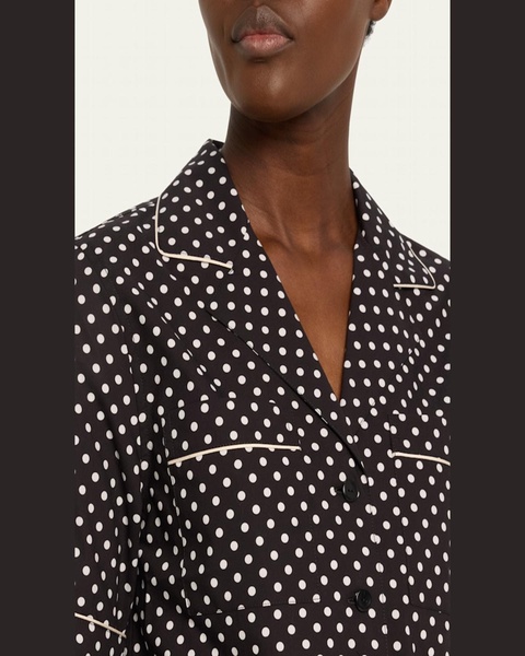 Polka Dot Poplin Camp Shirt