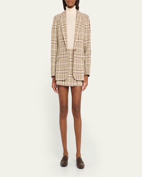 Lillie Plaid Single-Breasted Blazer