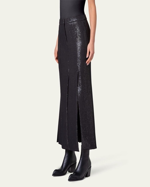 Silk Chiffon Sequin Maxi Skirt