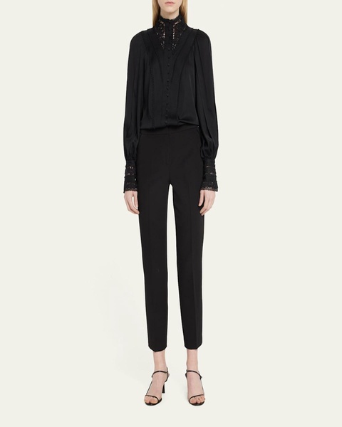 Alexi Cropped Straight-Leg Twill Pants