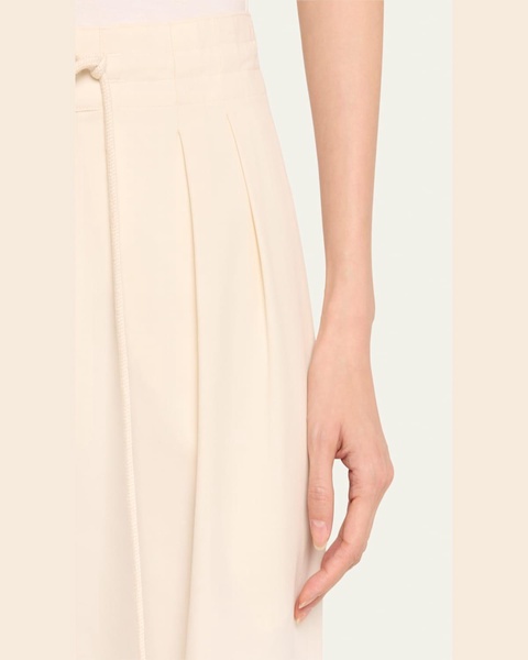 Pleat Front Drawstring Trousers