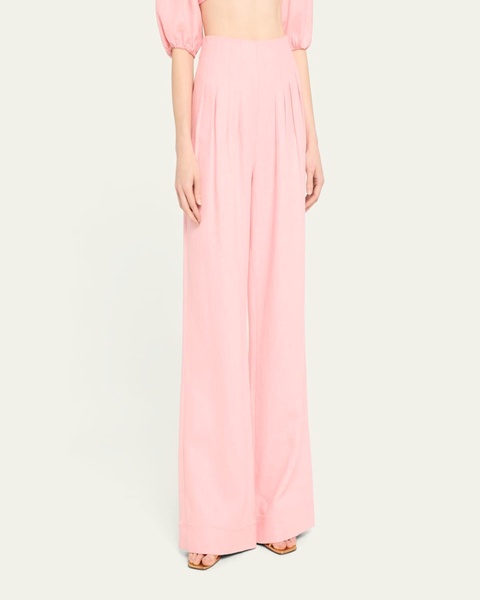 Dalia Pleated Wide-Leg Pants