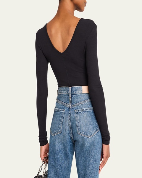 Modal Rib V-Neck Bodysuit