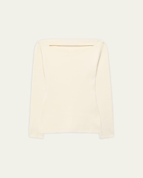 Cutout Compact Knit Long-Sleeve Top