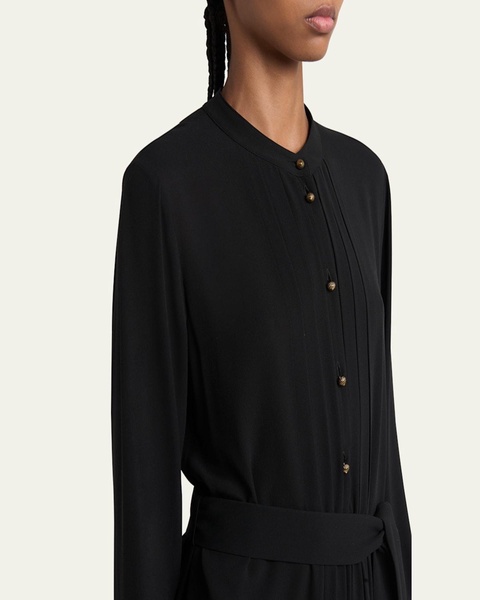 Hattie Sable Silk Crepe Shirtdress