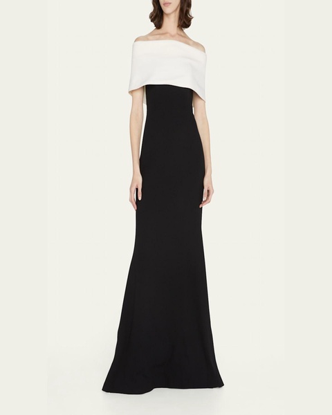 Off-the-Shoulder Two-Tone Gown