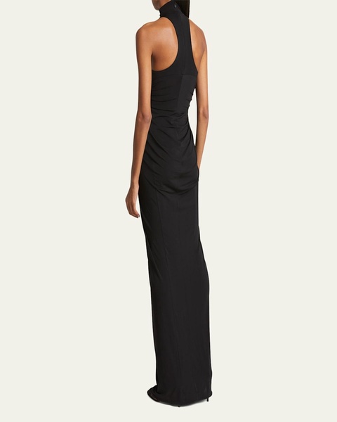 High Neck Draped Waist Gown