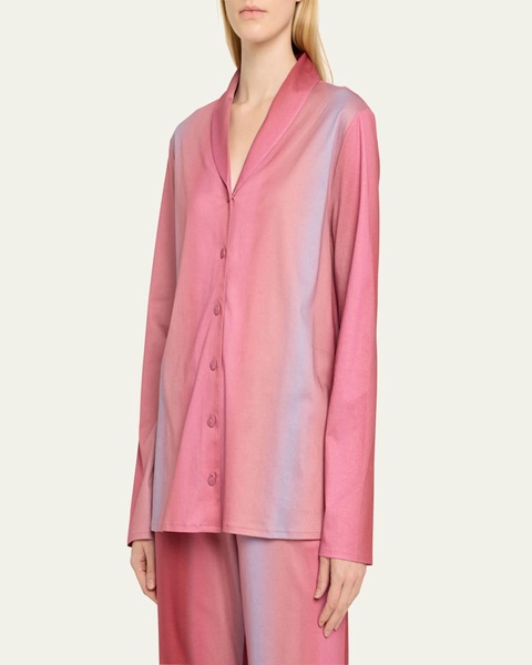 Loie Ombre Shawl-Collar Shirt