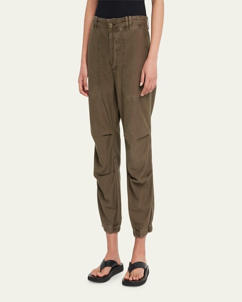 Agnit Sateen Cropped Utility Trousers