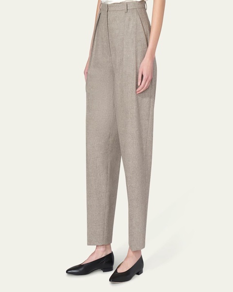 Emmett Double-Pleated Tapered Wool Pants