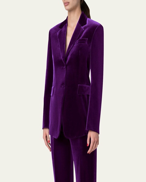 Taddeo Stretch Velvet Blazer Jacket