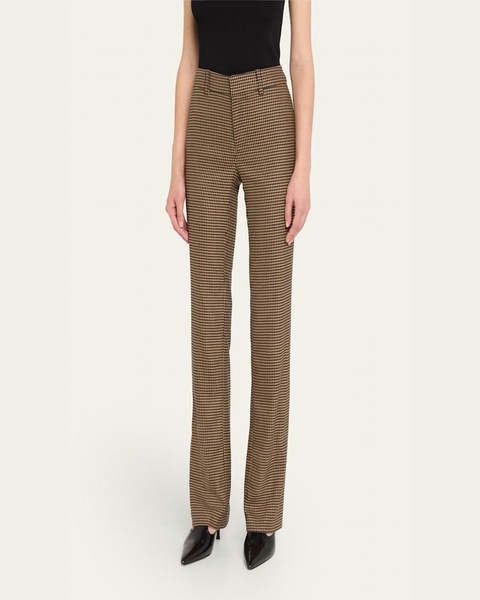 New Olivia Mini Houndstooth Low-Rise Slim Flare Trousers