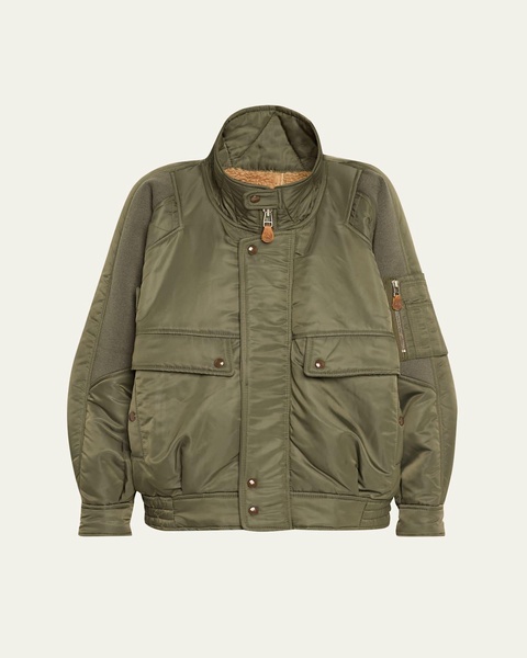 Ribbed Flight Bomber Jacket