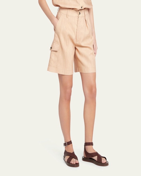 Eleazar Light Tussah Silk Bermuda Shorts