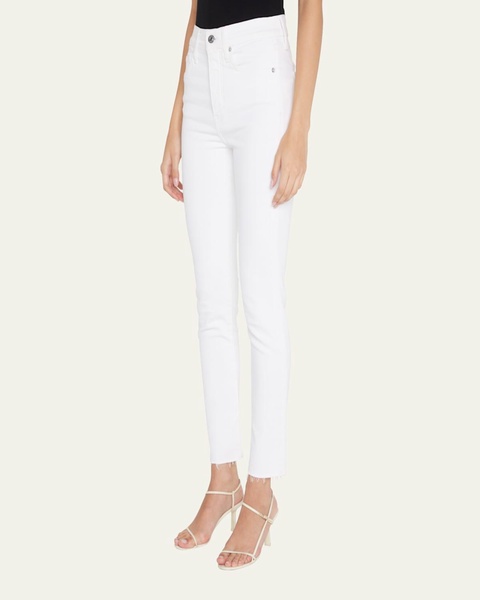 Carly Kick Flare Raw Hem Ankle Jeans