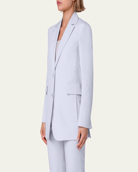 Alvina Seersucker Silk-Blend Jacket