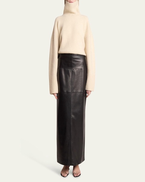 Adriana Paper Leather Maxi Skirt