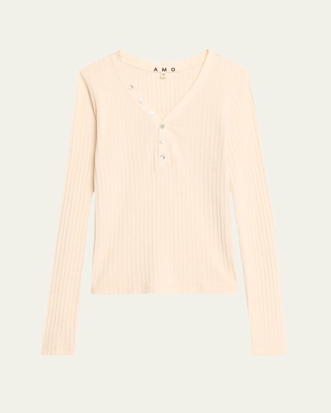 Dearest Ribbed Henley Top