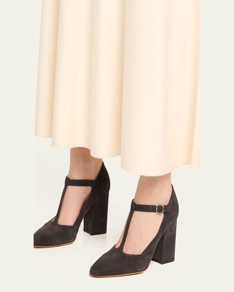 Triana Suede T-Strap Pumps