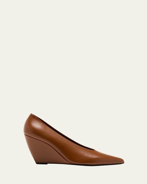 Viola Leather Wedge Pumps