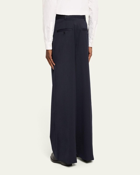 Men's Wide-Leg Wool Trousers