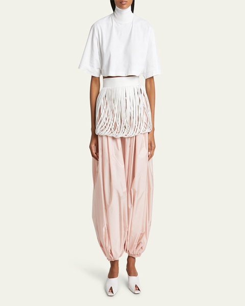 Balloon-Leg Pleated Trousers