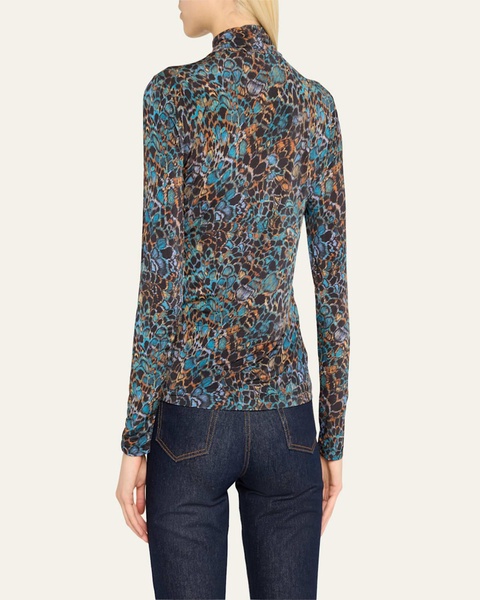 Aurelia Printed Turtleneck Long-Sleeve Top