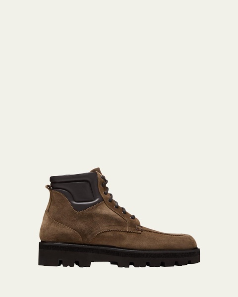 Men's Fortino Weatherproof Suede Zip Combat Boots