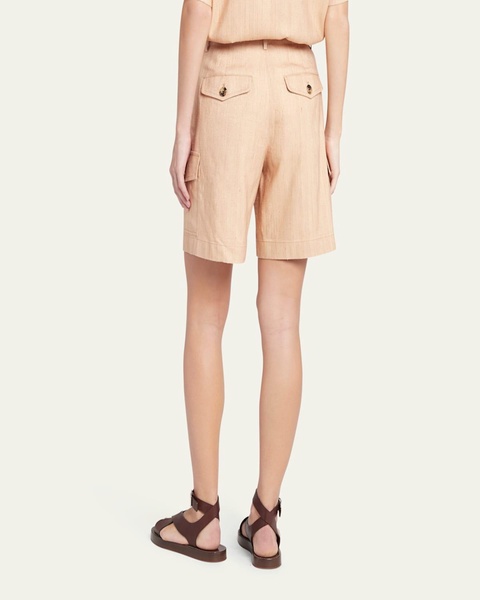 Eleazar Light Tussah Silk Bermuda Shorts