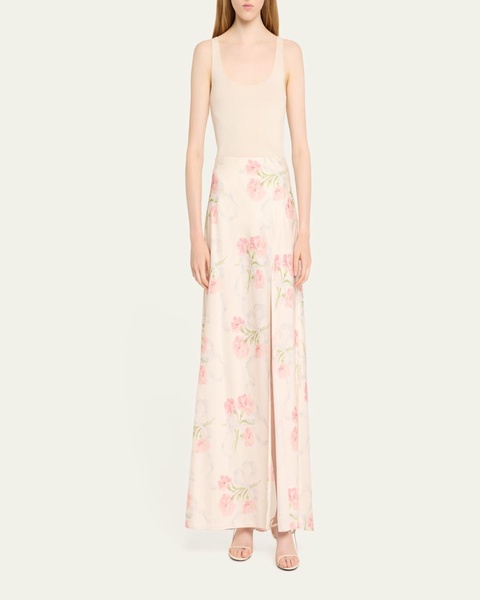 Connie Silk Floral Maxi Skirt