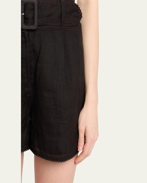 Hobbes Belted Linen Shorts