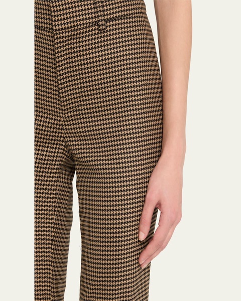 New Olivia Mini Houndstooth Low-Rise Slim Flare Trousers