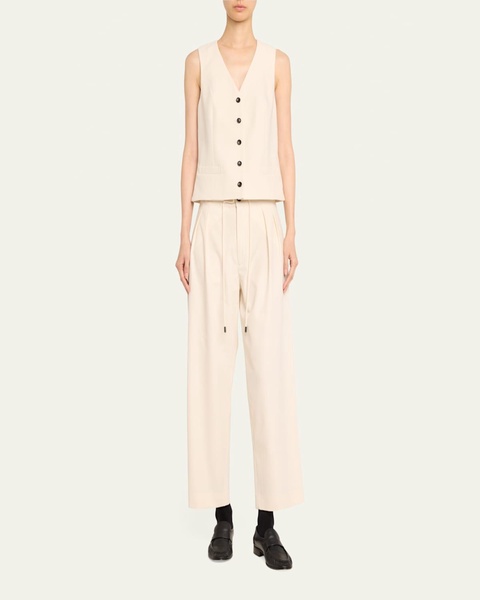 Pleat Front Drawstring Trousers