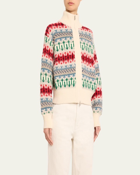 Holiday Noel Cashmere Knit Bomber Jacket