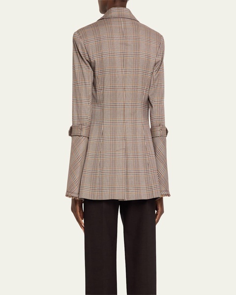 Loretta Single-Breasted Plaid Blazer