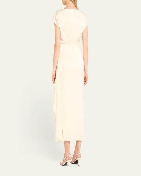 Florence Draped Short-Sleeve Midi Dress