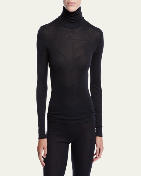 Woolen Silk Turtleneck Top