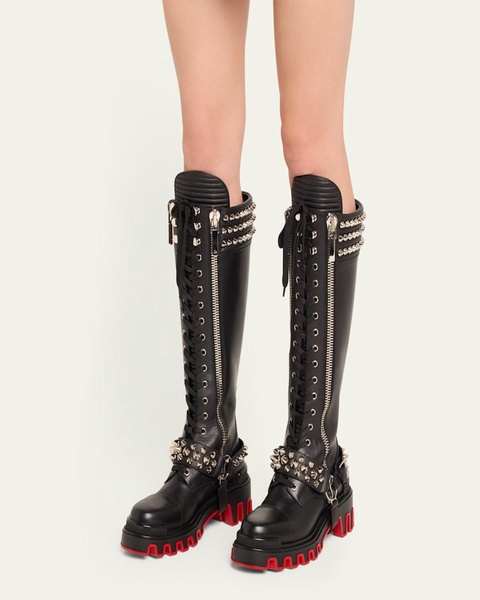 Janetta Spikes Red Sole Moto Boots